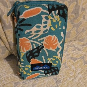 KAVU Vibrant Teal and Orange Floral Phone Case